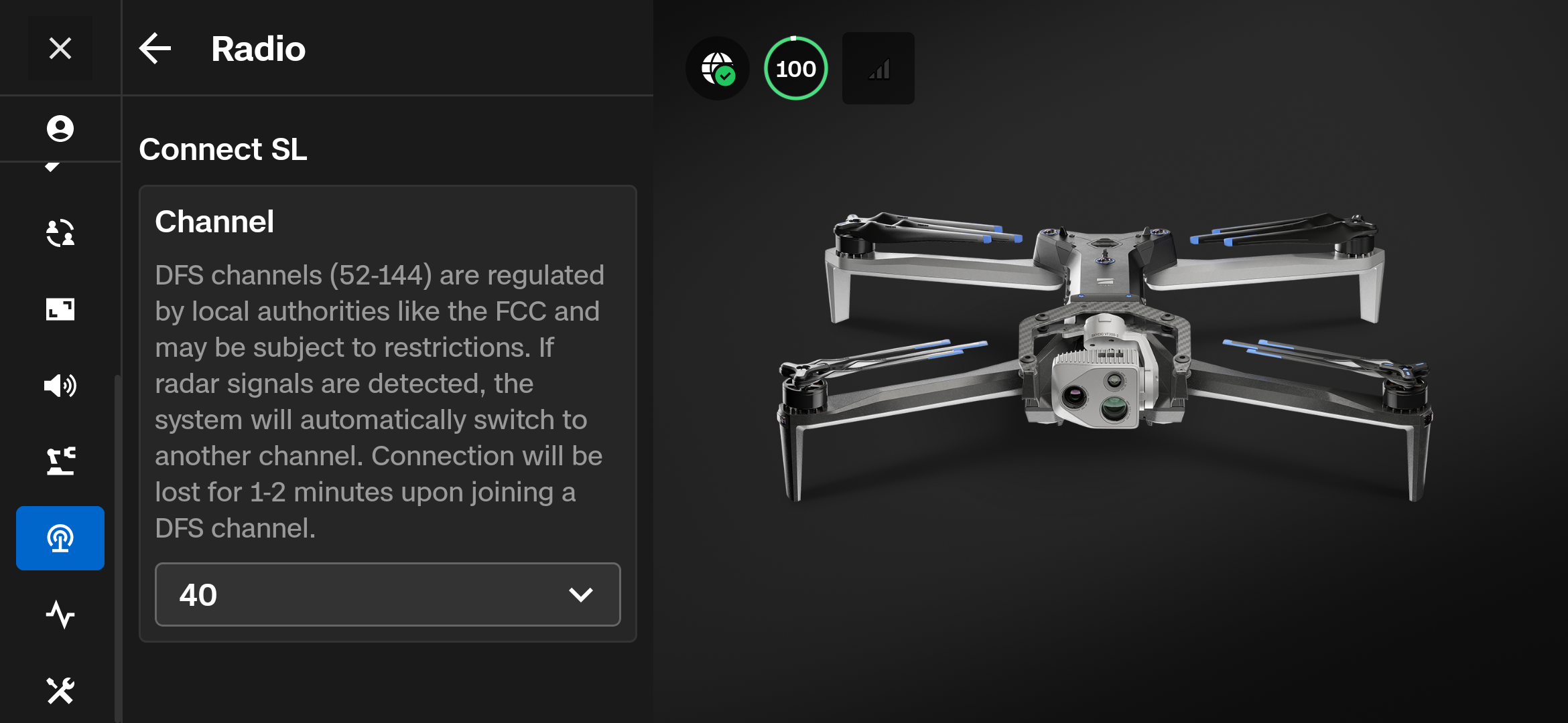 Controller screen with Channel Selection menu displayed