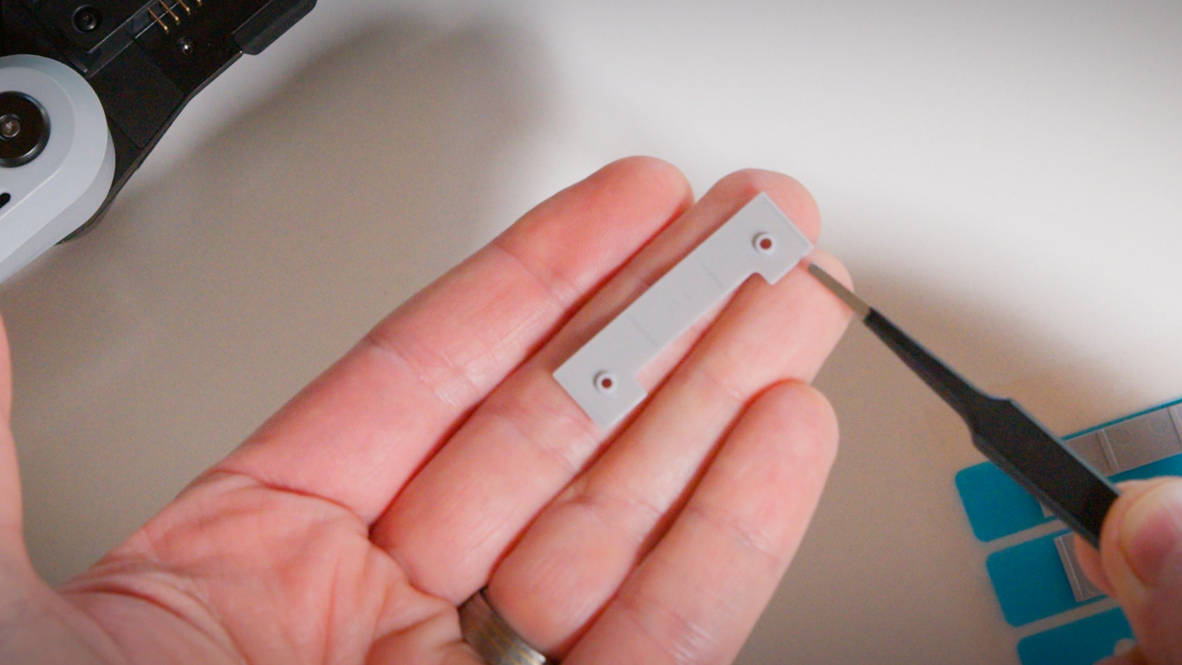 Individual shim with two screw holes