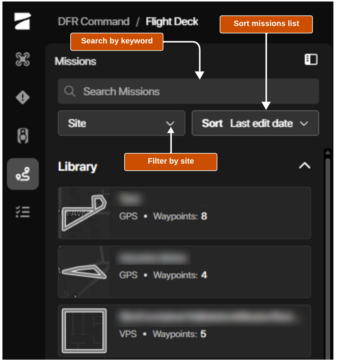 Remote Flight Deck Missions Tab
