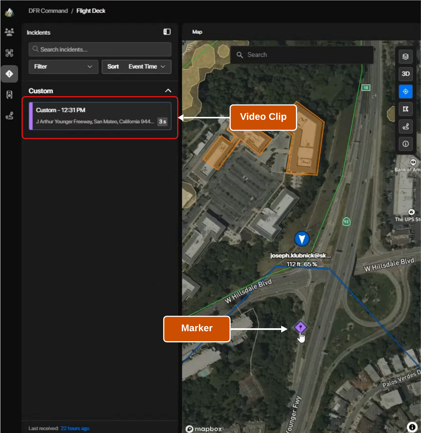 Custom Marker and Video Clip in Remote Flight Deck